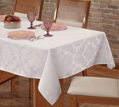 Toalha de mesa retangular grande jacquard luxuosa 10 lugares - Enxovais Fanti