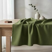 Toalha De Mesa Retangular Grande Linho Rústico 3,0 Verde-Mus Toalha De Mesa Retangular Grande Linho Rústico 3,0 Verde-Mus