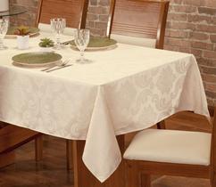 Toalha de mesa retangular jacquard luxuosa 8 lugares - Enxovais Fanti