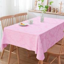 Toalha de Mesa Retangular Jacquard Medalhão Rosa Bebê 6 Lugares Toalha de Mesa Retangular Jacquard Medalhão Rosa Bebê 6 Lugares