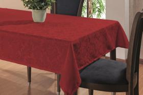 Toalha De Mesa Retangular Jacquard Para 8 Lugares - Vermelho