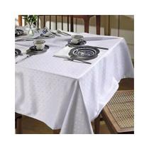 Toalha de Mesa Retangular Jacquard Requinte Liso 8 Lugares - Flores