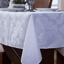 Toalha de Mesa Retangular Jacquard Tecido Grosso Luxo Para 6 Cadeiras