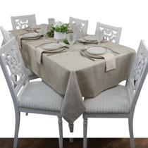 Toalha de Mesa Retangular Limpa Fácil 1,50 x 2,50m Cor Linho Toalha de Mesa Retangular Limpa Fácil 1,50 x 2,50m Cor Linho