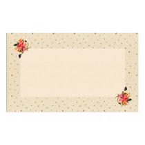 Toalha de Mesa Retangular Linho 6 Lugares Rosas Off White 146x240cm