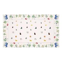 Toalha de Mesa Retangular Linho 8 Lugares Borboletas no Jardim 146x280cm