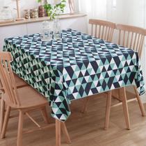 Toalha De Mesa Retangular Losango Turquesa E Preto 6 Lugares