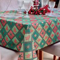 Toalha de Mesa Retangular Natalina Mesa Posta Natal Brilhante