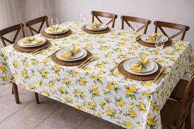 Toalha de Mesa Retangular Oxford 2,20x1,40 Poliéster Estampada Lavável Cozinha Jantar