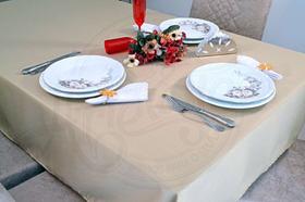 Toalha de Mesa Retangular Oxford Liso - Bege Toalha de Mesa Retangular Oxford Liso - Bege