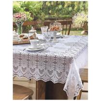 Toalha de Mesa Retangular Renda Branca 2,00m x 1,40m - JCM Toalha de Mesa Retangular Renda Branca 2,00m x 1,40m - JCM