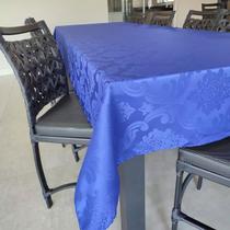 Toalha De Mesa Retangular Sala Jantar Jacquard 10 Lugares 3,00m x 1,35m - Azul Royal