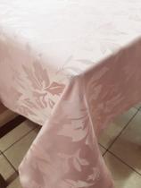 toalha de mesa retangular tecido jacquard rose 1,40x2,50