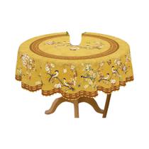 Toalha De Mesa Retro Com Estampa De Flores E Pássaros Redonda Quadrada 5 Tamanhos Disponíveis