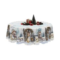 Toalha De Mesa Retro Estilo Fazenda Feliz Natal Cena De Véspera De Natal Decorações Internas E Toalha De Mesa Retro Estilo Fazenda Feliz Natal Cena De Véspera De Natal Decorações Internas E