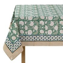 Toalha de mesa Ridhi Cotton 183x356 cm com estampa floral em bloco Toalha de mesa Ridhi Cotton 183x356 cm com estampa floral em bloco
