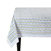 Toalha de mesa Ridhi Dolphin Grey Hand Block Print Algodão 275x152cm