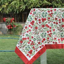 Toalha de mesa Ridhi Garnet Red Cotton 483x183cm Retangular Toalha de mesa Ridhi Garnet Red Cotton 483x183cm Retangular