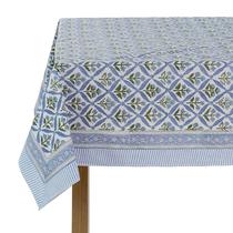 Toalha de mesa Ridhi Steel Blue 150x150 cm 100% algodão com estampa manual em bloco Toalha de mesa Ridhi Steel Blue 150x150 cm 100% algodão com estampa manual em bloco