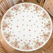 Toalha de mesa Roverantic Easter Round Cute Bunny 112-122 cm rosa