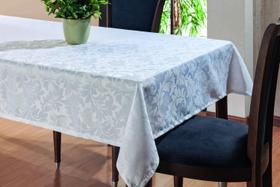 Toalha De Mesa Sala Jantar 2,70x1,35 em Tecido Jacquard Branco
