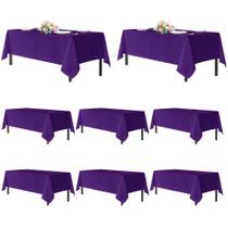 Toalha de mesa sancua de poliéster roxo 152x305cm para mesa de 8 pés, pacote com 8