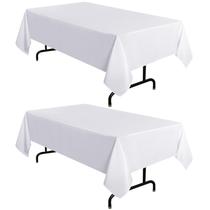Toalha de mesa sancua poliéster branco 152x259cm para mesa de 6 pés