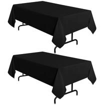 Toalha de mesa sancua preta poliéster 152x259cm para mesa de 6 pés