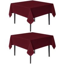Toalha de mesa sancua quadrada 85x85cm, poliéster cor de vinho, pacote com 2 unidades