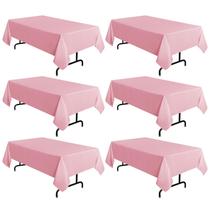 Toalha de mesa sancua rosa poliéster 152x259cm para mesa de 6 pés