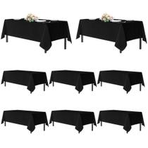 Toalha de mesa sancua, tecido de poliéster preto 137x274cm, pacote com 8