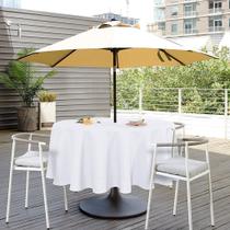 Toalha de mesa SARAFLORA 60" redonda branca impermeável lavável Toalha de mesa SARAFLORA 60" redonda branca impermeável lavável