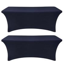 Toalha de mesa SEPARO, 6 pés, azul marinho, elástica, sem rugas