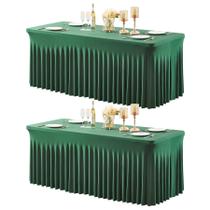 Toalha de mesa Shillance Green Spandex, 6 pés, mesa retangular, pacote com 2