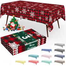 Toalha de mesa Smiry, pacote com 3, 137x274 cm, impermeável, Natal