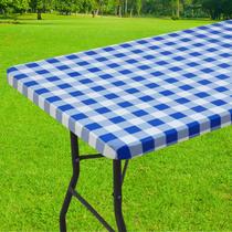 Toalha de mesa Smiry Retangle Picnic impermeável, mesa de 5 pés branca Toalha de mesa Smiry Retangle Picnic impermeável, mesa de 5 pés branca