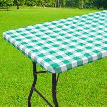 Toalha de mesa Smiry Retangle Picnic impermeável, mesa de 8 pés branca