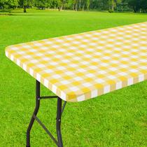 Toalha de mesa Smiry Retangle Picnic impermeável, mesa de 8 pés branca Toalha de mesa Smiry Retangle Picnic impermeável, mesa de 8 pés branca