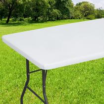 Toalha de mesa Smiry retangular elástica ajustada 110x180cm vinil branca