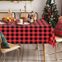 Toalha de mesa Softalker Buffalo Plaid Waterproof 137x305cm