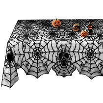Toalha de mesa Sogiv Halloween Black Spider Web Lace 150x180cm