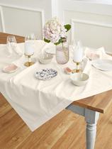 Toalha de mesa Solino Home Ivory Algodão Linho 132x132cm