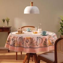 Toalha De Mesa Super Pratica Redonda 4 Lugares Canteiro 155M