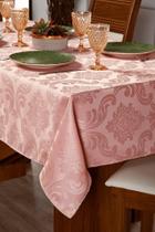 Toalha de Mesa Tecido Jacquard 6 Lugares Retangular Varias Cores ROSÊ