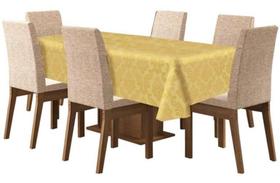 Toalha De Mesa Tecido Jacquard 8 Lugares - Mostarda