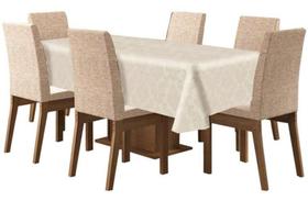 Toalha De Mesa Tecido Jacquard 8 Lugares - Palha Toalha De Mesa Tecido Jacquard 8 Lugares - Palha