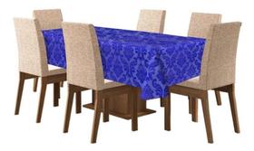 Toalha De Mesa Tecido Jacquard 8 Lugares - ul Royal