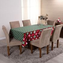 Toalha de Mesa Tecido Oxford Estampado 4 Lugares 1,45 x 1,45m Natal