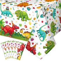 Toalha de mesa Tegeme Dinosaur Party descartável impermeável 54x108" Toalha de mesa Tegeme Dinosaur Party descartável impermeável 54x108"
