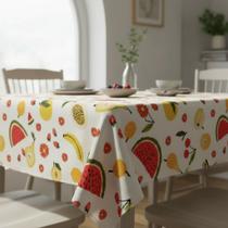 Toalha de Mesa Teka Basic 6 Lugares Retangular Estampada 1,40m x 2,10m Cor:Coração